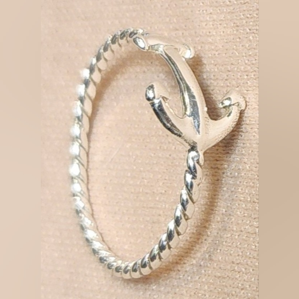 STERLING SILVER ROPE ANCHOR RING SIZE 8.5 - Picture 12 of 13